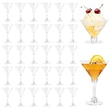 Mispudin Martini Gläser Plastik Wiederverwendbar, 30er Set, 150ml Klassische Martinigläser, Cocktailgläser Martini mit Stiel, Margarita Gläser Klare für Party, Hochzeit, Geburtstag, Jahrestag
