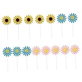 TOPBATHY 15 Stk Cupcake-Topper für die Babyparty Cupcake-Topper mit Sonnenblume kinder party kinderparty Cupcakes Tortenaufleger für Partys Kuchendeckel Geburtstagskuchen Zylinder Flagge