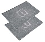 OG-ER Badvorleger Set 2 Teilig, Frottee Duschvorleger, Waschbar Duschmatte & Badteppich, 600 g/m² &100% Baumwolle, Saugfähig & Schnelltrocknend, 50 x 70 Anthrazit