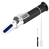 QWORK® Salzgehalt Refraktometer, Salzwassertester-Hydrometer mit Zwei Skalen und ATC, für Fischzucht, Meerwasseranalyse, 0–100 PPT und 1.000–1.070 spezifisches Gewicht