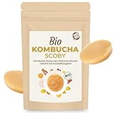 Curly Superfood Bio Kombucha Pilz aus deutscher Herstellung - Kombucha Tee einfach selbst herstellen mit vitalem Scoby + 200ml als Ansatzflüssigkeit