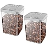 2 Stück Vorratsdosen,1.6L,Groß Aufbewahrungsbox mit Deckel,Transparent,Luftdicht,Wiederverwendbar,Frischhaltedosen,LebenSmittelbehälter für Speichern Kaffeebohnen,Milchpulver,Snacks oder Müsli(1)