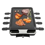 Ecoggeder Elektrogriller 41.5 * 25.5 * 12.5cm Elektrischer Tischgrill mit 8 Kleine Backbleche Tischgrill Elektrogrill Plancha Teppanyaki Grill für Grillabende Terrassen, Restaurants usw