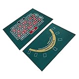 LNJ Pokermatte - Poker Tischauflage Doppelseitige Filz Roulette Matte ? Black Jack Spielplan Professionelle Tabletop Casino Pokerspielmatte Für Themenpartys Texas Holdem Und Blackjack 60x90cm