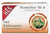 H&S Erkältungstee: Arzneitee Nr. 4 bei fieberhaften Erkältungen mit Symptomen wie Husten, Halsschmerzen und Schnupfen, auch als Schwitzkur, 20 x 2 g