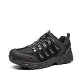 NORTIV 8 Herren Wanderschuhe Low Top Leichte Outdoor Trekking Camping Hiking Shoes Kletterschuhe Trail wasserdichte,Size 43,Schwarz/Grau,Quest-1