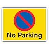 V Safety Hinweisschild 'No Parking - No Waiting', Querformat, 600 x 450 mm, RA1, reflektierend, 3 mm Aluminiumverbundstoff, Gelb