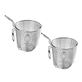 PENIKOKO 2 Stück Nudelsieb Teilig Feines Küchensieb mit Praktischem Haken für Hot Pot und Pasta Ergonomischer Nudelkorb für Sicheres Filtern und Platzsparende Aufbewahrung