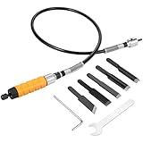 Foppla Elektroschnitzmeißel Werkzeug Wirksame elektrische Holzmeißel tragbare elektrische Holzschnitzwerkzeuge mit Schnitzblättern Schraubenschlüssel Flexibler Schaft für Holzbearbeitung Holzhandwerk