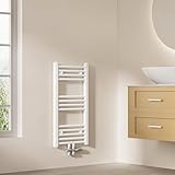 EMKE Badheizkörper 75x40 cm, Handtuchheizkörper Mittelanschluss Badheizkörper Handtuchhalter Handtuchwärmer Handtuchtrockner Handtuch Heizkörper Klein Bad Handtuchheizung Weiß 244W