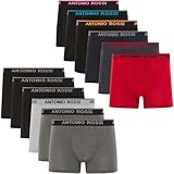 ANTONIO ROSSI Herren (12er-pack) Herren-boxer-hipster Fitted Boxer Hipsters, Dunkel Sortiert, L EU