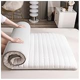 Japanische Futon-Matratze, faltbare Rollmatratze, bequeme Isomatte für den Innen- und Außenbereich, Camping, Gästebett, 90 x 200 cm, weiß, tragbare Schlaflösung