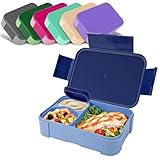 Pavlleen Brotdose Kinder mit Fächern, 900 ml auslaufsichere Lunchbox, Reise-Lunchbox, Jausenbox Brotbox, geeignet für Schule,Picknick, mikrowellen/spülmaschinenfest (blau)