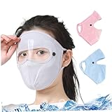 Joygoodta Vollgesichtsabdeckung Sonnenschutzmittel Gesichtsschleiftschild mit Augenschutz multifunktionaler Eisseide UV -Schutz für Frauen 3PCS Style2 Abdeckung
