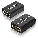 LEENUE HDMI Kupplung 8K, HDMI buchse auf buchse Verbinder 2.1, HDMI Verlängerung, Unterstützung 8K@60Hz, 4K@120Hz UHD HDR eARC 3D Dolby, für Laptop, HDTV, PC, Monitor, Roku TV, 2 Stück