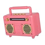 NUOBESTY Retro Mini Kabelloser Lautsprecher Tragbarer Subwoofer Vintage Radio Design Stilvoller Outdoor Speaker für Camping Radfahren Party und Schlafzimmer Dekoration