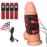 Meeteel Penisringe 4pcs mit 2 Stück schwarze Drähte Stimulationsgerät für Elektrosex