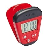 Taylor Pro Küchen-Clip-Timer, Digitaler Küchentimer mit Memo-Halter-Clip und Magnet, Kunststoff, Farbe Rot und Schwarz, 4 x 5,5 x 7cm, 60 Gramm