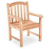 Teakholz-Sessel, Gebogene Rückenlehne, langlebig, massiv & robust für Outdoor, Garten, Balkon & Terrasse, Belastbarkeit 130 kg, Lana XL