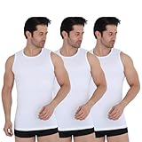 UNDEREA 3er Pack Unterhemd Herren 100% Baumwolle Tank Top Ärmellos mit Rundhals (DE/NL/SE/PL, Alphanumerisch, 3XL, Regular, Regular, Weiß)