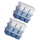 DOITOOL 6 Stück Kleiner Eiswürfelset aus Lebensmittelechtem PP Kunststoff Kleine Eiswürfelform mit Praktischem Deckel für Eis Pudding Gelee und Kreative Küche