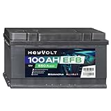 HeyVolt EFB Autobatterie 12v 100Ah 850A Hochleistungs-Blei-Säure-Batterie, Start-Stopp geeignet, Langlebig, Kompatibel mit PKW