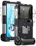 Unterwasser-Tauchgehäuse für iPhone, Samsung Galaxy, Huawei Xiaomi Redmi Smartphones, Professioneller Schutz [15m/50ft], wasserdichte Hülle für Schnorcheln, Surfen, Fotos & Videos (Schwarz)