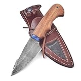 Unique Blades, 10-Zoll Damast-Stahl Handgemachtes Überlebens-Skinner-Messer, Multifunktionsmesser für Outdoor, Jagd, Camping, Buschkraft