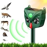 Katzenschreck Ultraschall, Tiervertreiber Ultraschall Solar, Katzenvertreiber für draußen Garten, IPX5 Wasserdicht, 5 Mode Solar Marderschreck, Wirksam gegen Katzen, Hunde, Vögel, Marder