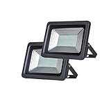 2 Stück LED-Flutlicht für den Außenbereich, 30 W, 50 W, 100 W, 200 W, wasserdichte Sicherheitsleuchten, 6000 K, superhell, LED-Arbeitsleuchte, tageslichtweiße Wandleuchten für Garten, Garage, Hof, Spo