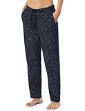 Schiesser Damen Schlafhose Lang Baumwolle Gemustert - Mix + Relax Pyjamaunterteil, Dunkelblau-gem._179271, 36 EU
