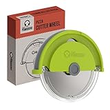 Chef Pomodoro Pizzaschneider – Pizzaroller aus Edelstahl – Pizza Schneider - Pizza Schneideroller Ø 10 cm mit Schutzabdeckung – Handlicher Pizza Roller – Pizzarad - Pizza Cutter (Avocadogrün)