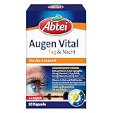 Abtei Augen Vital Tag und Nacht - mit Vitamin A, Lutein, DHA und Zeaxanthin - für den Erhalt der Sehkraft - hochdosiert, glutenfrei, laktosefrei - 30 Kapseln