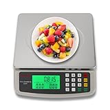 KNSWE Waage küchenwaage groß Edelstahl Digitalwaage 10 kg zum markt und laden Messen von fleisch wurst so weiter obstwaage mit zähl Tara Funktion feinwaage 1g LCD Display und 3 Maßeinheit