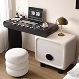 Schminktisch Mit Doppelfunktion & Schreibtisch Mit Verstecktem Klappspiegel,ideal Zum Arbeiten Tagsüber Und Schminken Abends Formaldehydfrei Abgerundete Ecken Verhindern Stöße(White,80cmx40cmx75cm)