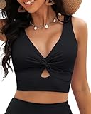 Roskiky Bikini Oberteil Damen Bikini Schwarz Damen Tankini Damen Oberteil Einzeln Sexy Oberteil Damen Bandeau Bikini Damen Oberteil Schwarz M