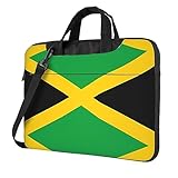 YYHHAOFA Jamaika-Flagge Foto Ultradünne tragbare Umhängetasche, elegant und schützend, stoßfest, weiches Futter, Schwarz , 13 inch