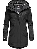 Navahoo Damen Warmer Winter Kurzmantel Avrille II Schwarz Gr. S