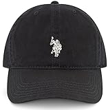 U.S. Polo Assn. Herren US Polo Assn Baumwolle, verstellbar, Gebogene Krempe, mit gesticktem kleinen Pony-Logo Baseballkappe, Schwarz, Einheitsgröße (6er Pack)