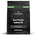 Protein Works Soja Protein 90 Isolat | Vanillecreme | 100% Vegan, aus nachhaltigen Anbau | Fettarm, ohne Zuckerzusatz | Glutenfrei | 1kg