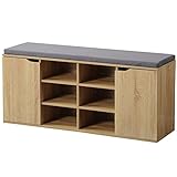 Kesper | Schuhschrank mit Sitzkissen, Material: Faserplatte, Maße: B103,5 x H48 cm x L29,5 cm, Farbe: Natur - Sonoma Eiche | 15928 13