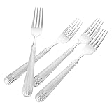 Mikinona 4 Stück Bbq-tool Lange Zange Zum Grillen Für Im Freien Gabeln Besteck Gezähnt Spieß Praktisches Grillwerkzeug Steakgabel Im Restaurant Langgriffe Rostfreier Stahl Silber