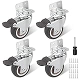 4 Stück 50-mm-Möbelrollen – Mit Bremse – Belastbar bis 120 kg – Schwerlastrollen für Möbel – Rollen für Möbel – Rollen Schwerlast – 360°-Drehbare Lenkrollen – Inklusive Schrauben und Schraubendrehe