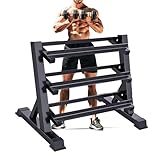 Zlinke Hantelständer Kurzhantelablage, 3 Regale Dumbbell Rack Multilevel Weight Storage Organizer 45 x 96 x 86 cm für Home Gym, Gewicht Rack für Hanteln, Kettlebells 500 Kilogramm