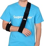 supregear Armschlinge, Verstellbar Leicht Komfortabel Schulterschlinge, Atmungsaktiv, Medizinische Schulterstütze für Verletzten Arm/Hand/Ellenbogen, Schwarz