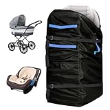 LIHAO Transporttasche Kinderwagen Flugzeug 120x61x46cm Gate Check Reisetasche Wasserdicht 720D Kinderwagen Abdeckung Aufbewahrungstasche Schutzhülle für Kinderwagen Buggy Kindersitz Autositz