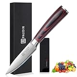 PAUDIN 9 cm Gemüsemesser, Scharf Obstmesser Schälmesser Küchen Messer Ergonomischer Griff Deutscher Edelstahl mit scharfer Klinge