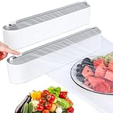 Housolution 2 Stück Magnetischer Frischhaltefolienspender mit Schneider, Abroller und Spender für Alufolie Frischhaltefolie, Alufolienspender und Frischhalte Folienspender Folienschneider für Küche