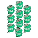 vhbw 10x NiMH Ersatz Knopfzellen-Akku Typ V40H 2-Pins 40mAh 2,4V kompatibel mit Modellbau-Akkus, Solar-Leuchten UVM.