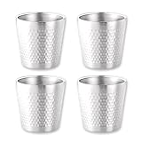 OYIWINMI 4 Stück Edelstahlbecher, 175ml Edelstahl Becher, Stapelbar Metallbecher Ohne Henkel, Trinkbecher für Camping Picknick, Reisebecher bruchsicher und BPA-frei für Outdoor Urlaub